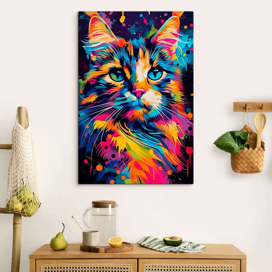 wall murals Cat in colours s39314