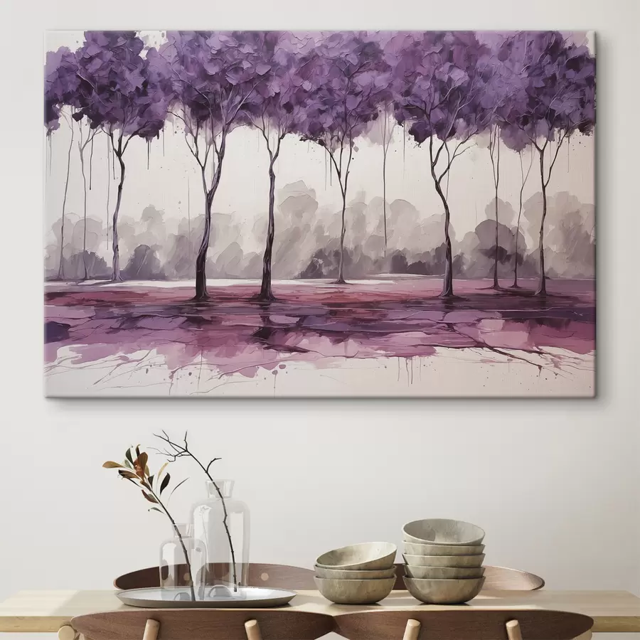 wall murals Trees with purple leaves on abstract background s39155