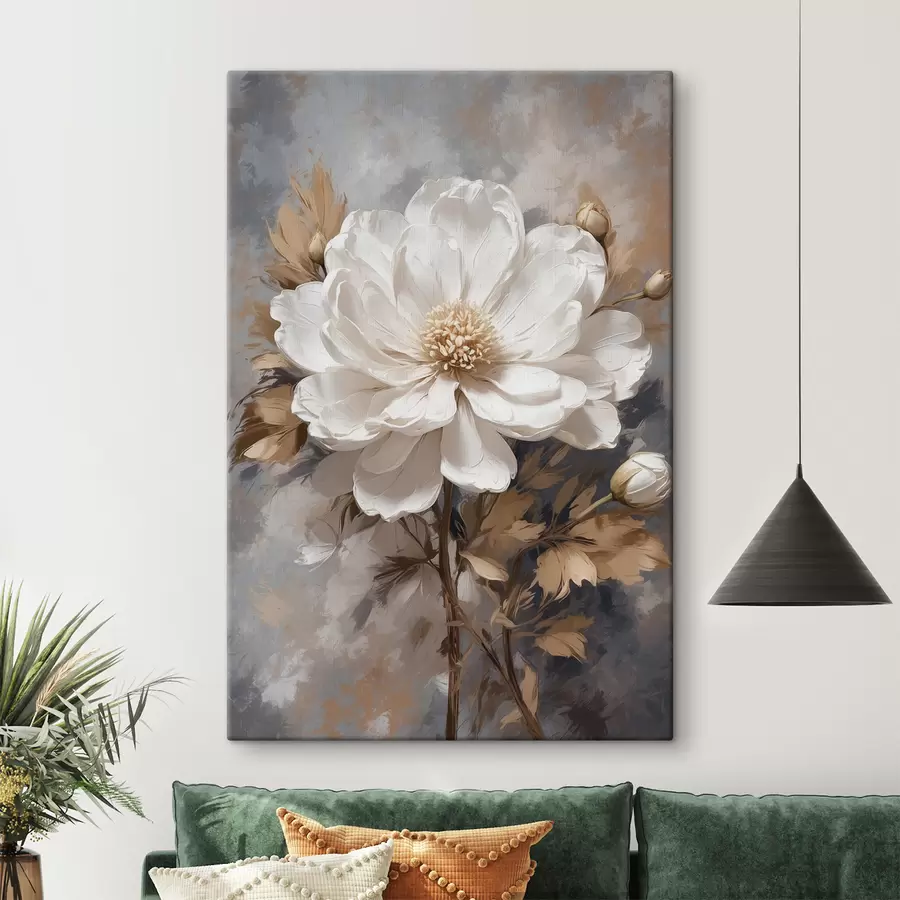 murales Flor blanca con tallo s39166