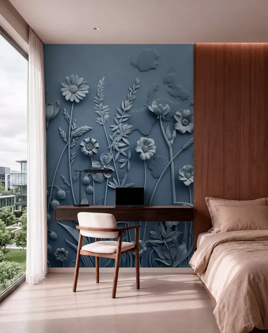 Wall Mural Photo Wallpaper Blue Meadow Relief w07869