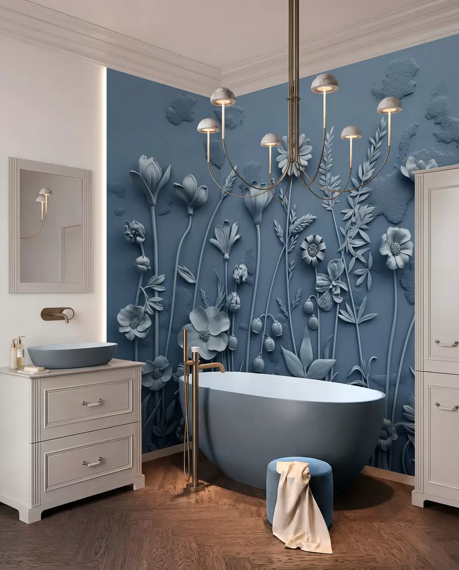 wall murals Field 3D flowers w07869