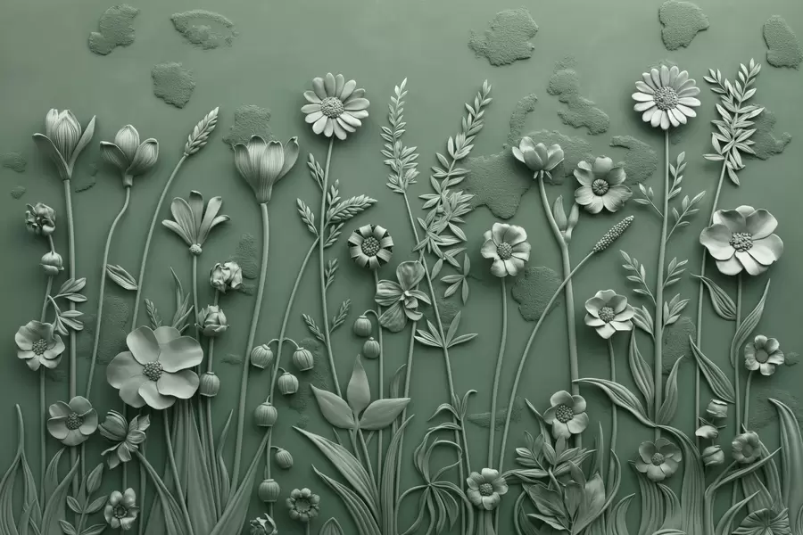 murales Campo de flores 3D w07869v2