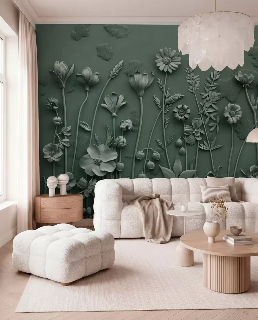 Wall Mural Photo Wallpaper Field 3D flowers w07869v2