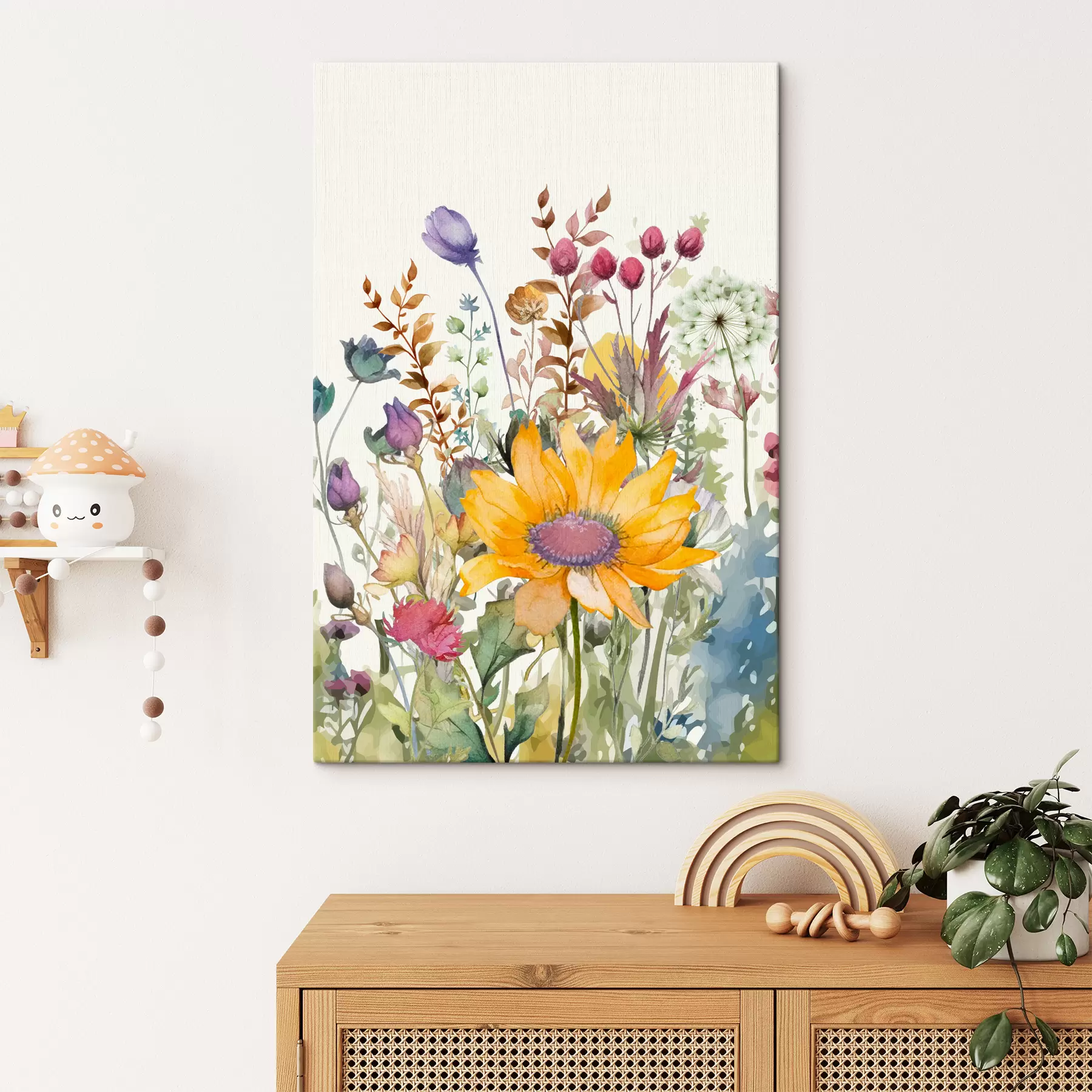 wall murals Watercolor wild flowers s39339