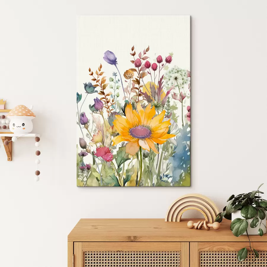 wall murals Watercolor wild flowers s39339