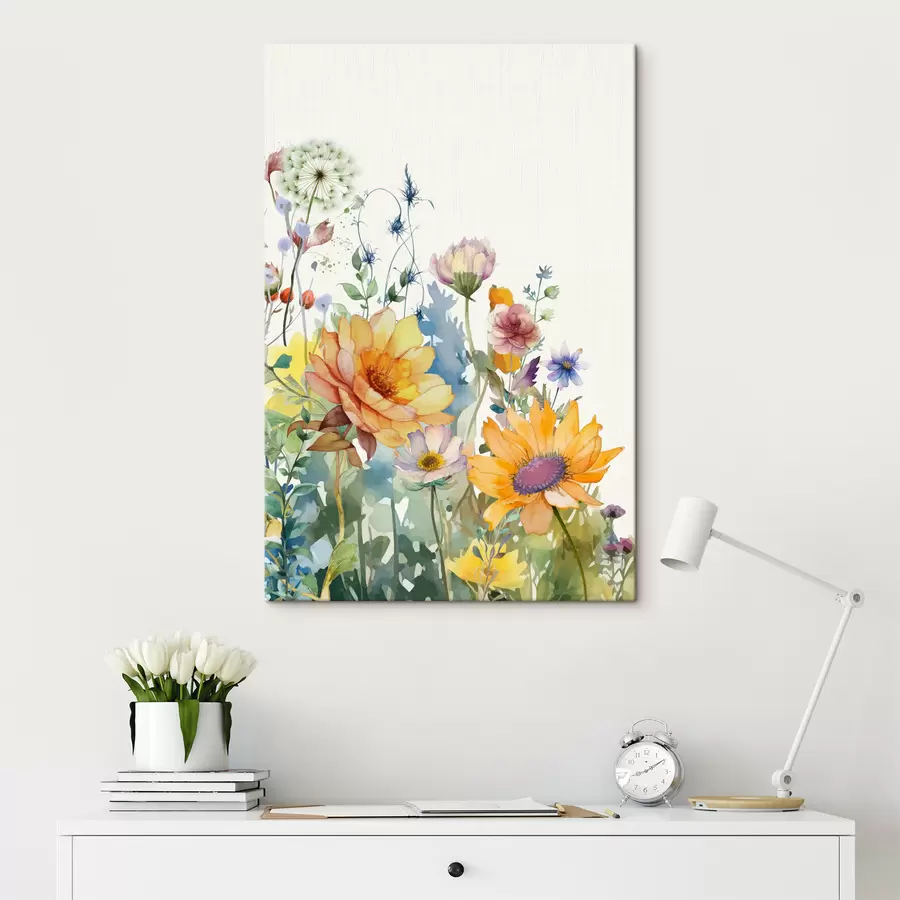 wall murals Summer watercolor wildflowers s39340