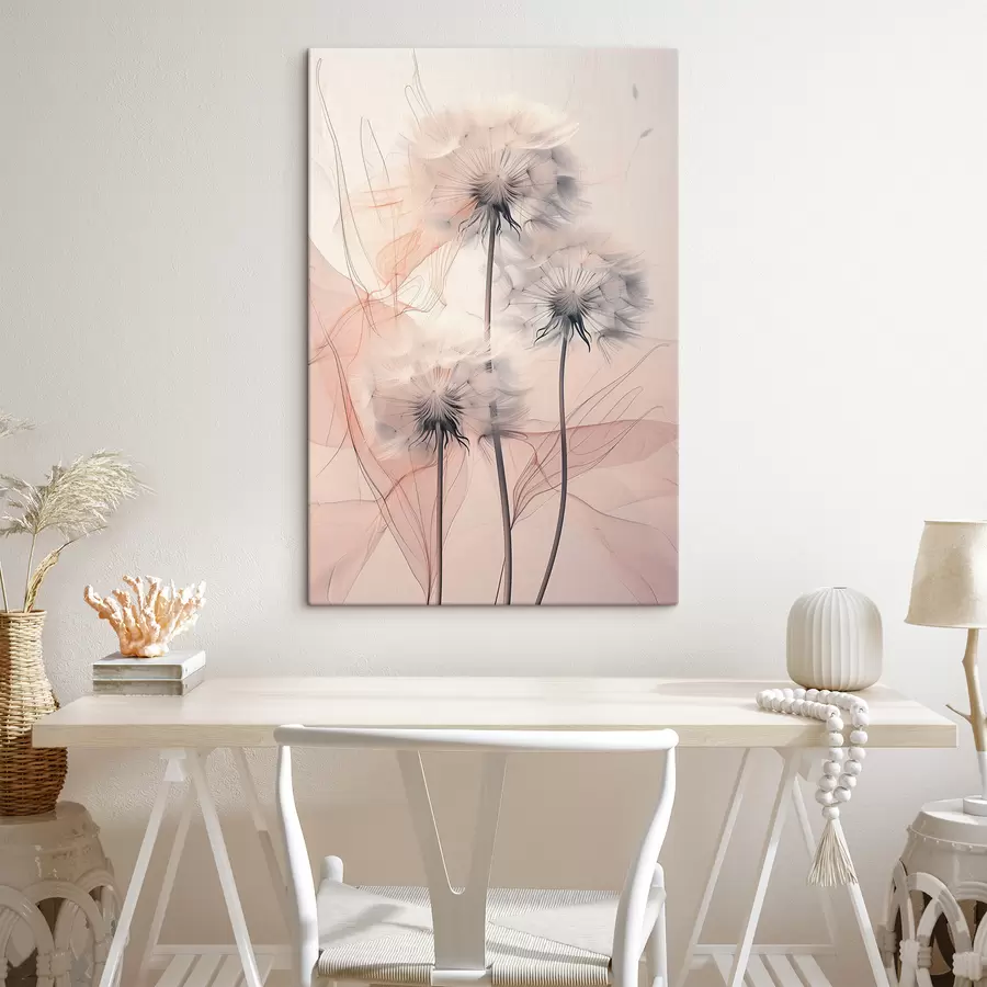 murales Dientes de león delicados sobre un fondo abstracto s39199