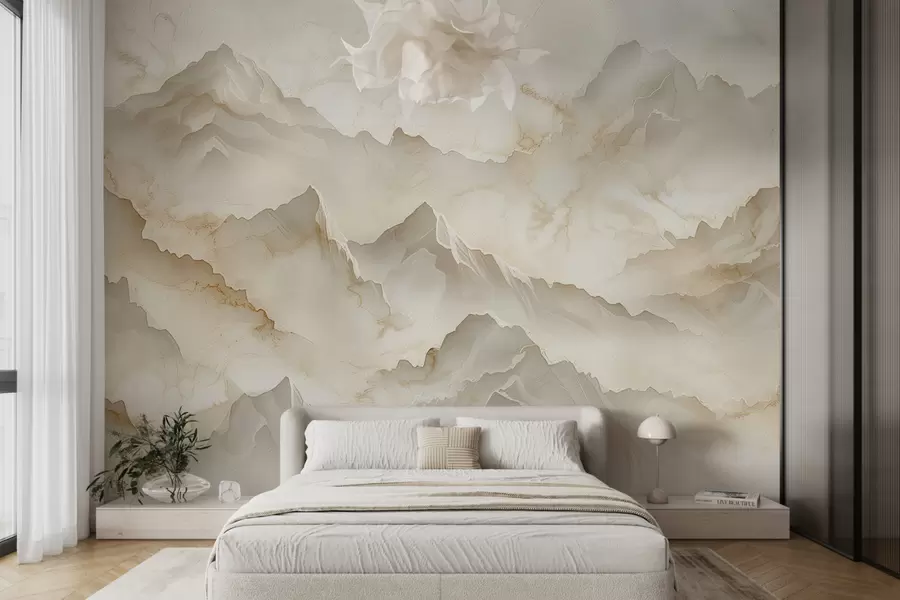wall murals Mountainous landscape with abundant rocks in the mellow onyx style w01279