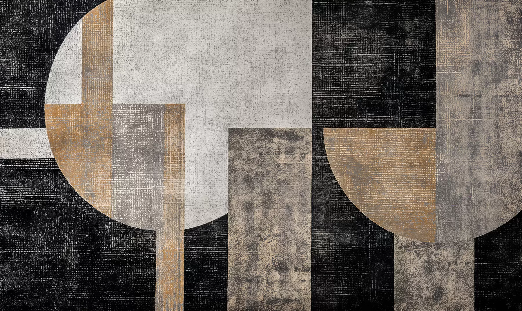 murales Abstracción texturizada moderna en colores negro y naranja w07878