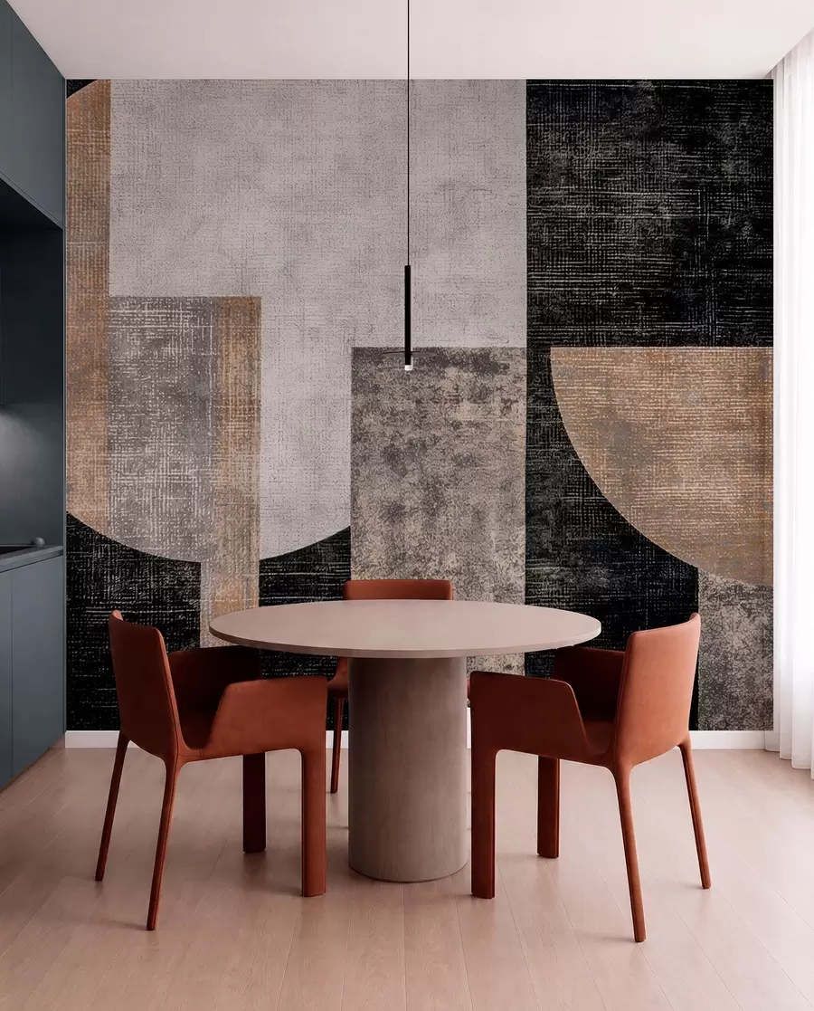 Wall Mural Photo Wallpaper Modern textured abstraction in black and orange colors w07878