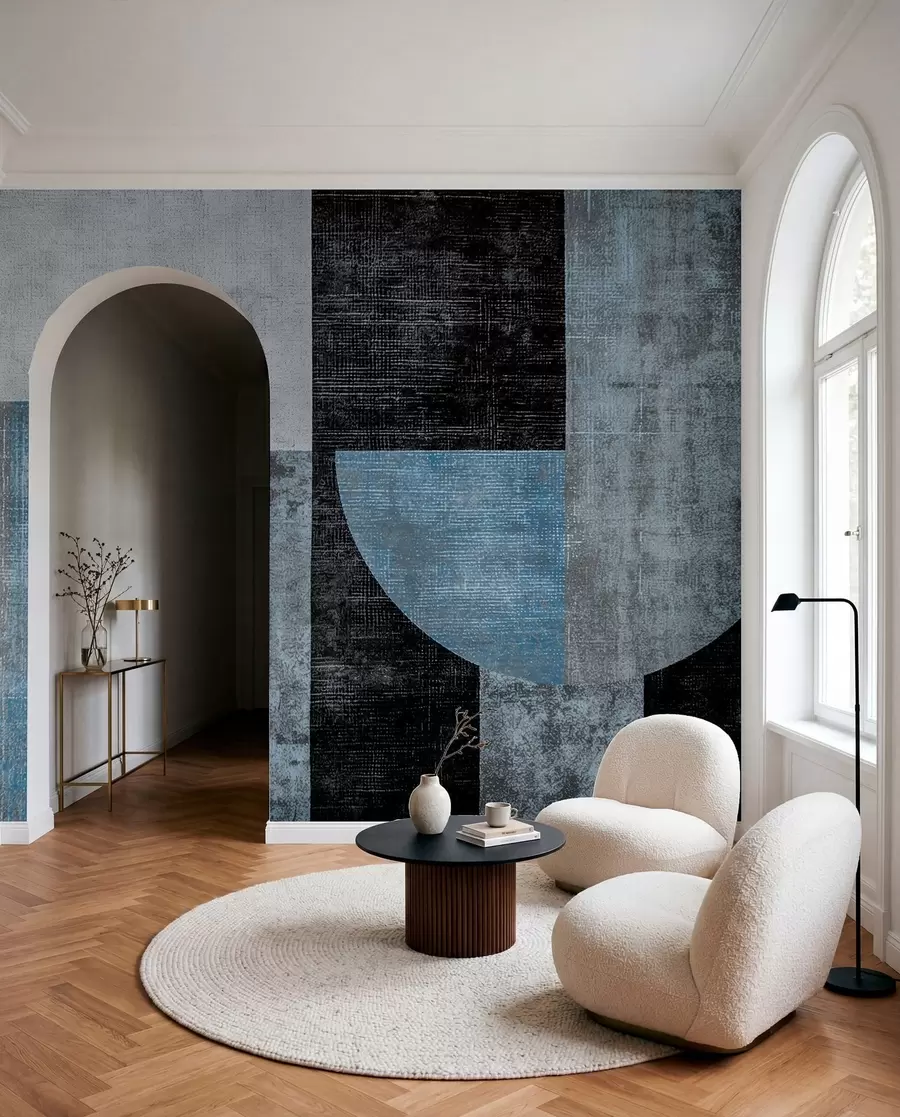 wall murals Rhythm in Steel Blue w07878v1