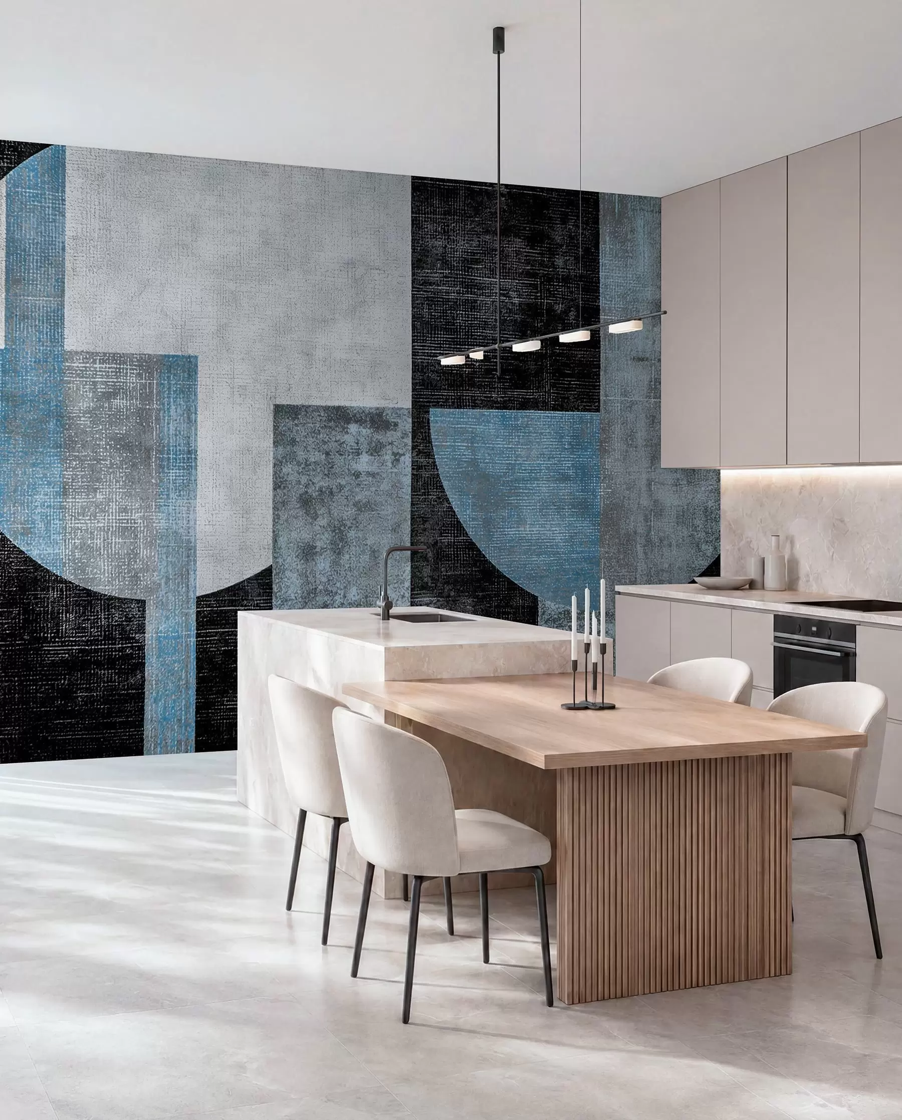 wall murals Rhythm in Steel Blue w07878v1