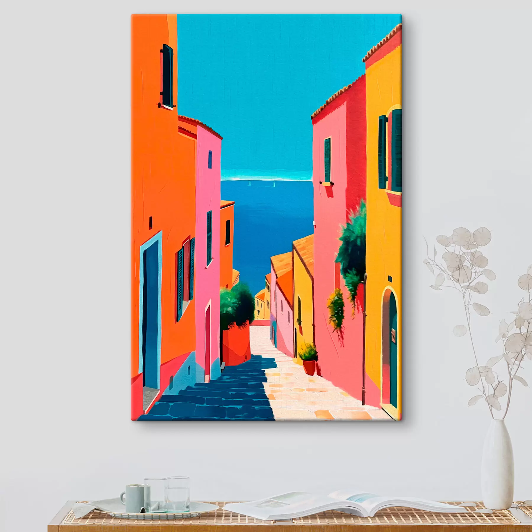 wall murals Sea view and bright street s39579