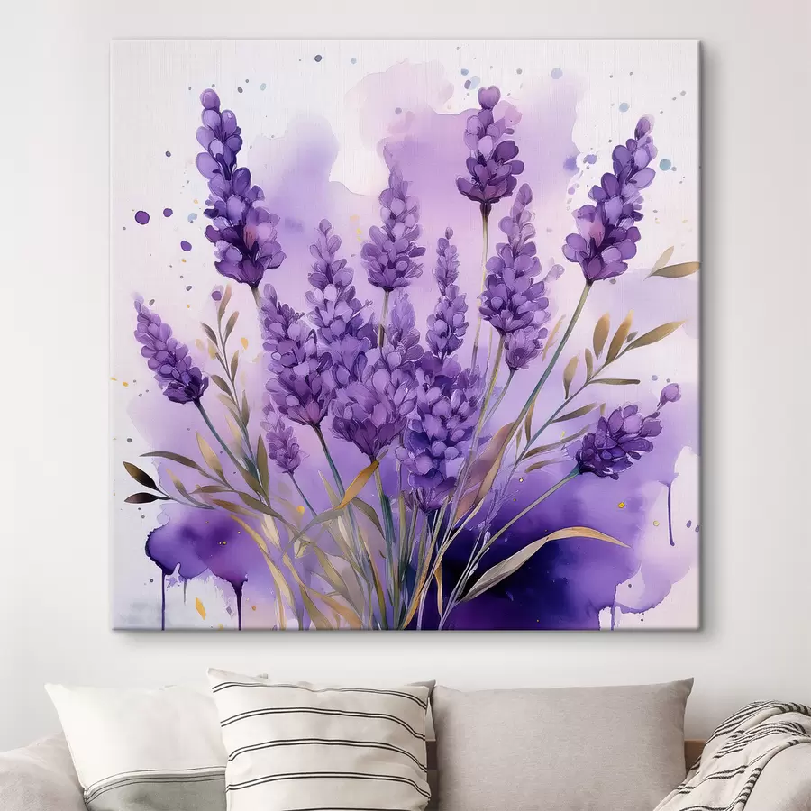 wall murals lavender flowers in watercolor s39621