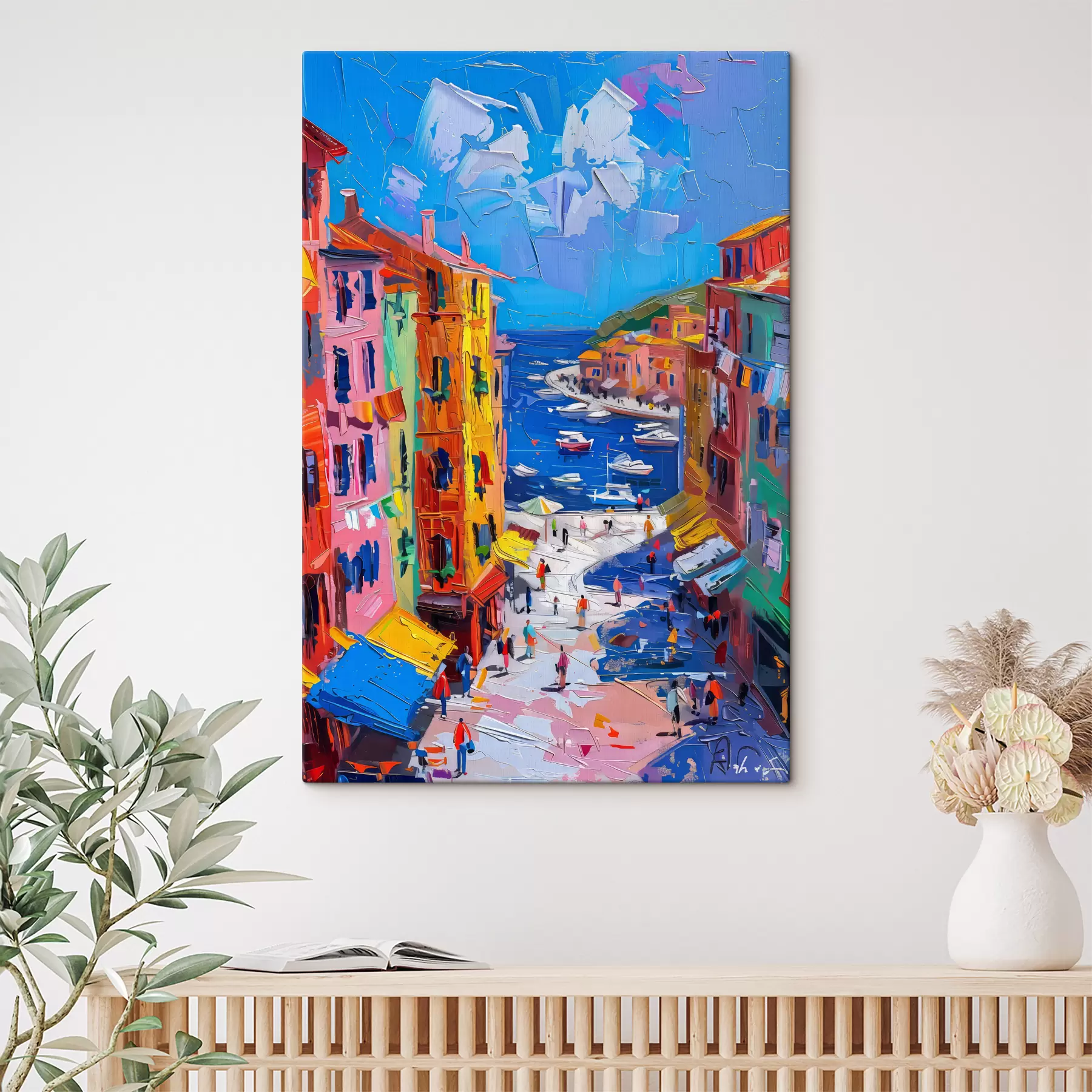wall murals French village at dusk: an impression in the style of Van Gogh s39627