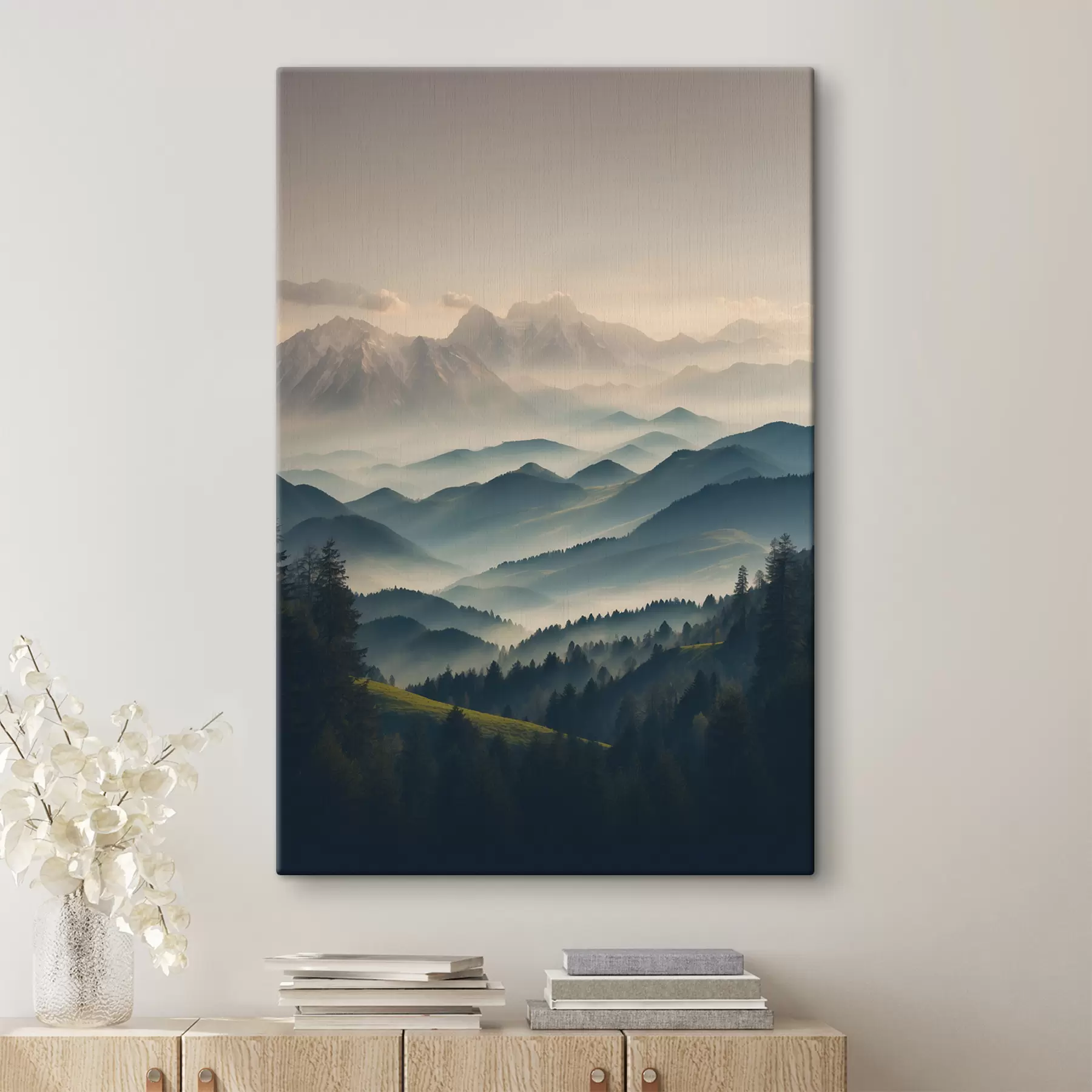 wall murals View of misty mountains s39596