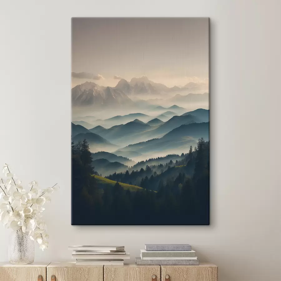 wall murals View of misty mountains s39596