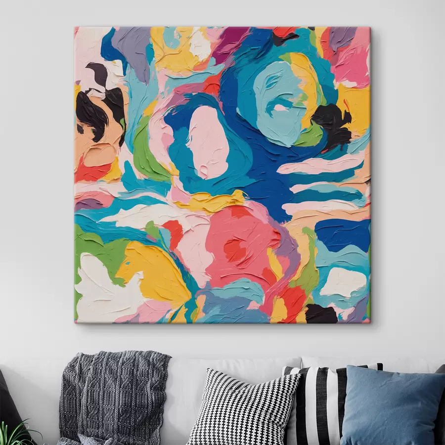 murales Cuadro abstracto con pinturas multicolores s39612