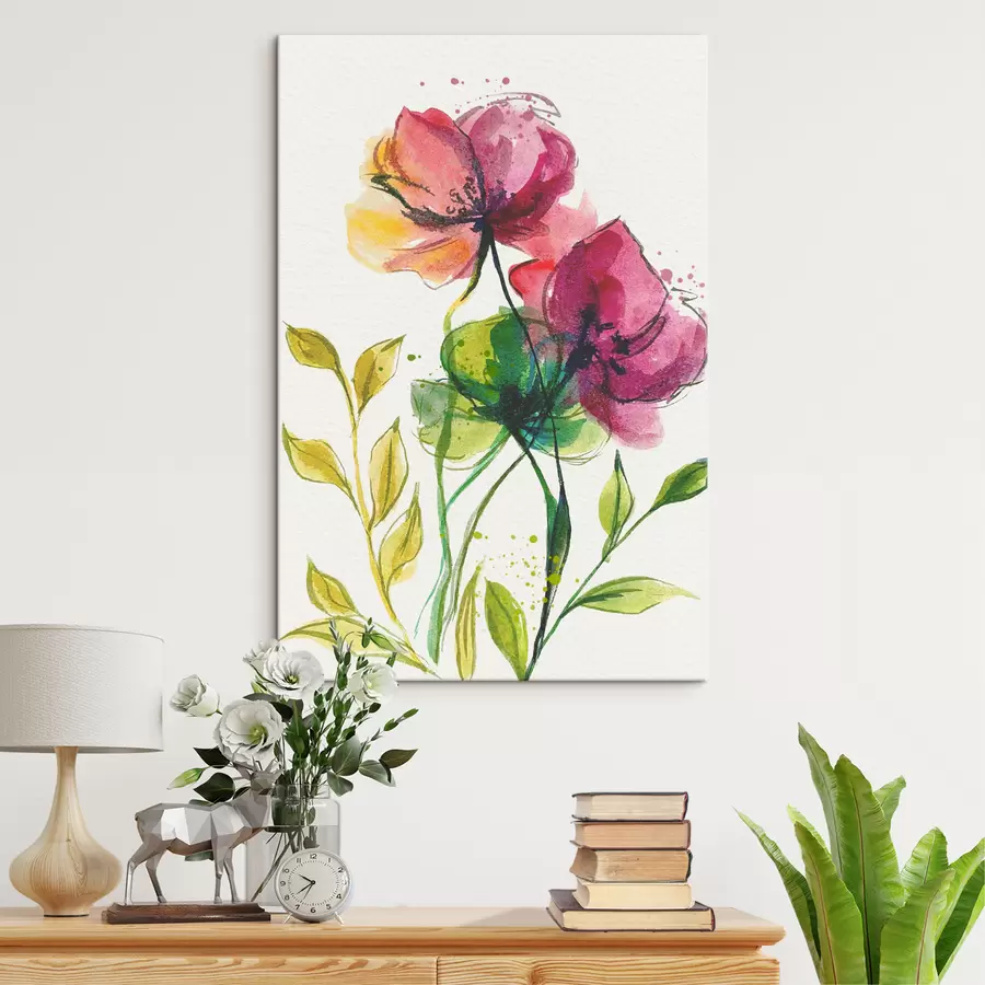 murales Hermosas flores de acuarela s39768