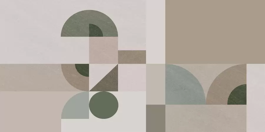 wall murals Abstract textured geometry in Art Deco style in beige, brown and green shades w08049