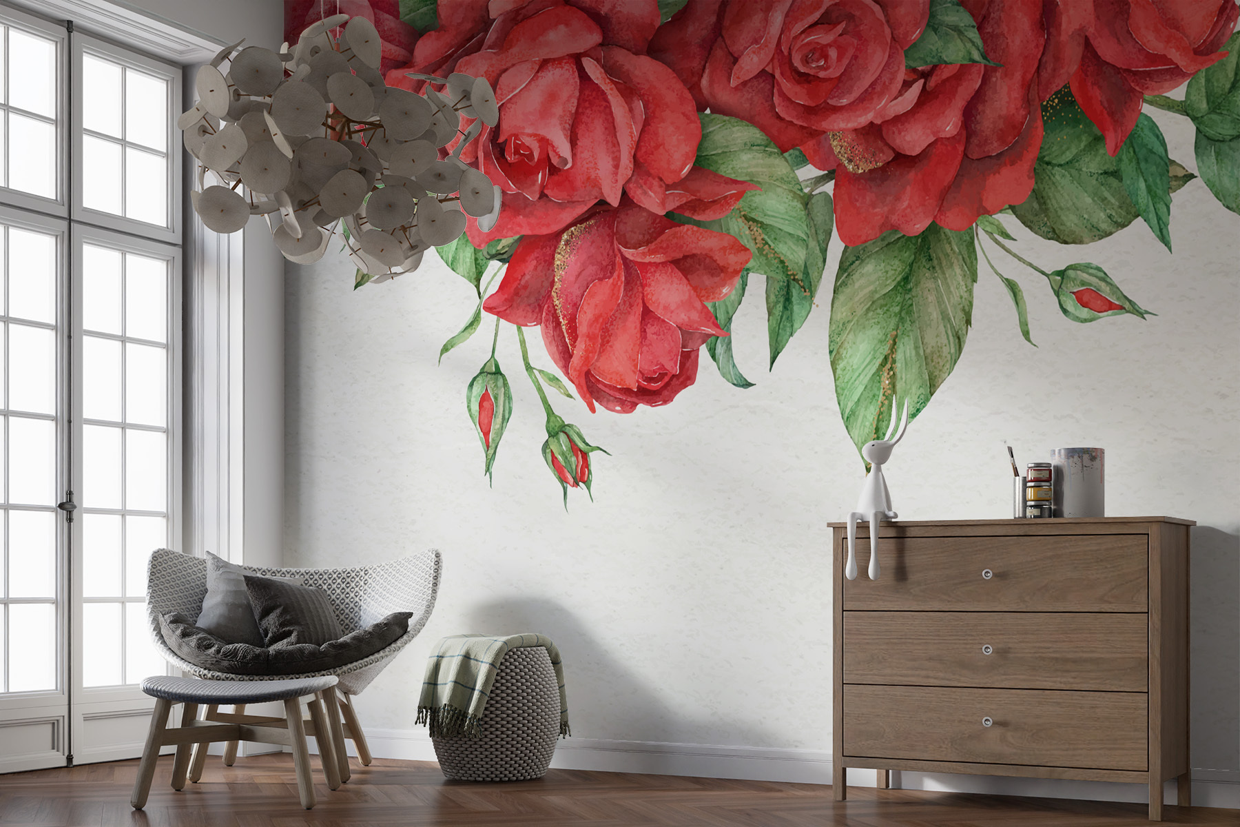絵画 Red Rose flower-painting-krasnaya-roza-
