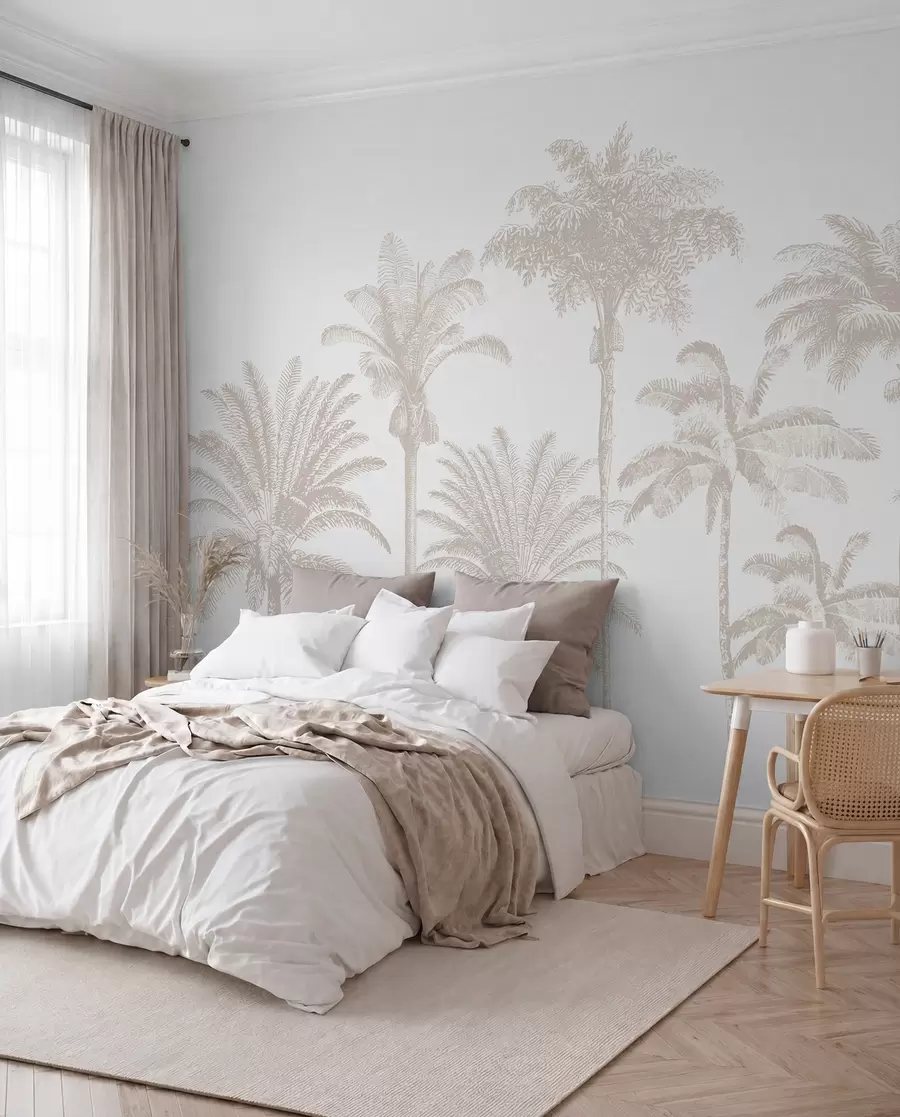 wall murals Tropical palm trees oasis minimal w08111