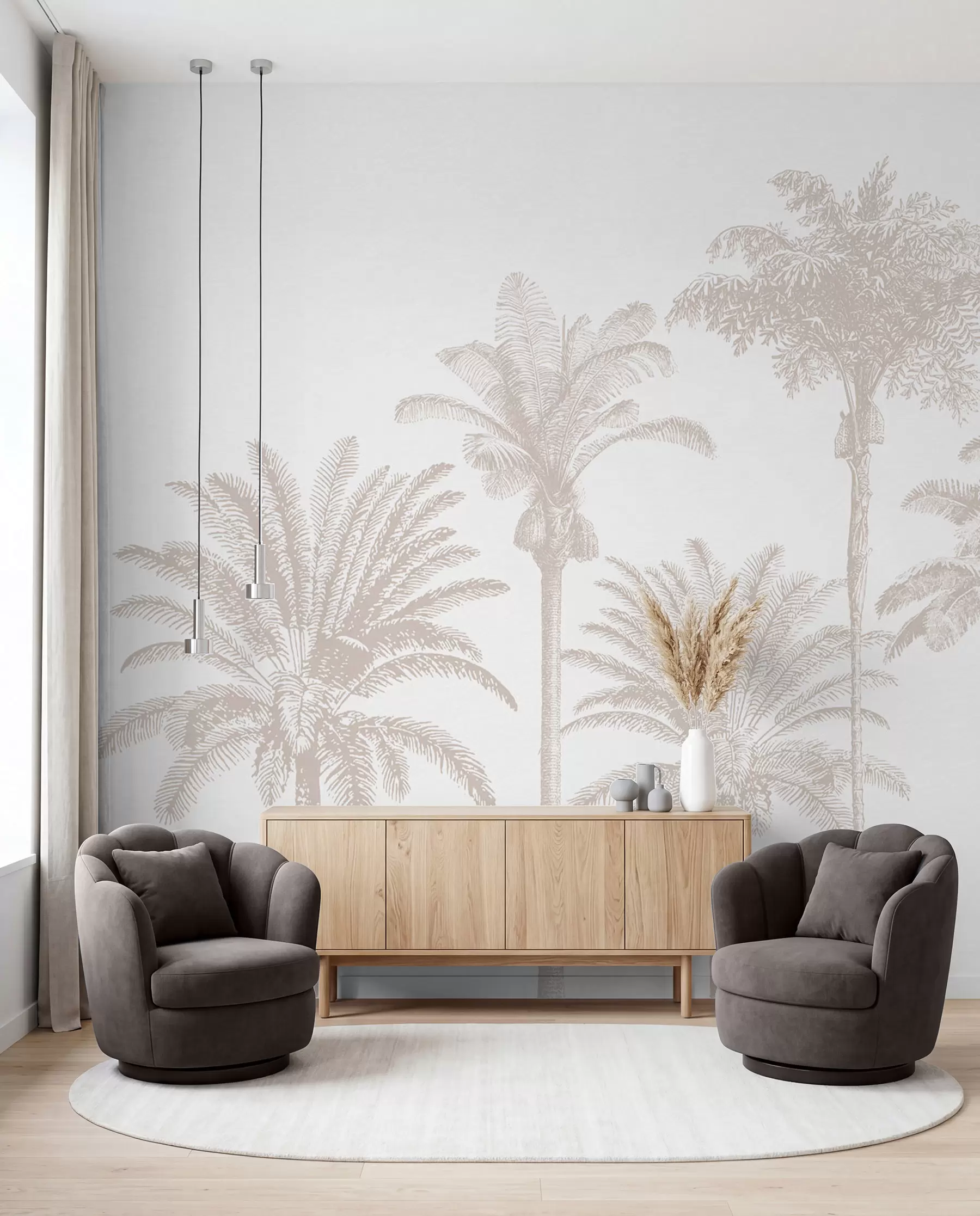 wall murals Tropical palm trees oasis minimal w08111