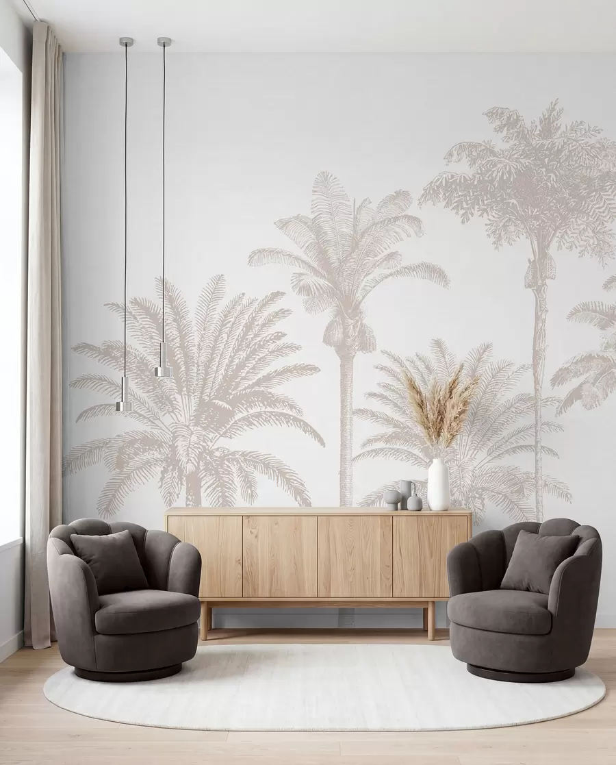 wall murals Tropical palm trees oasis minimal w08111