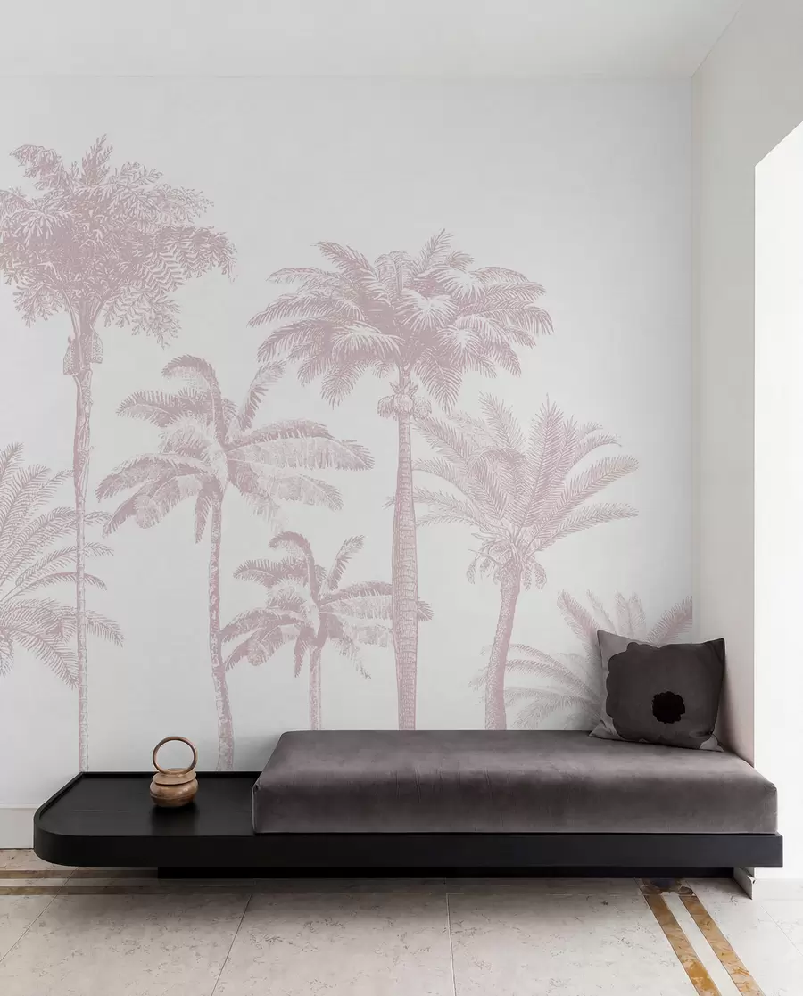 Wall Mural Photo Wallpaper Tropical palm trees oasis minimal pink color w08111v1
