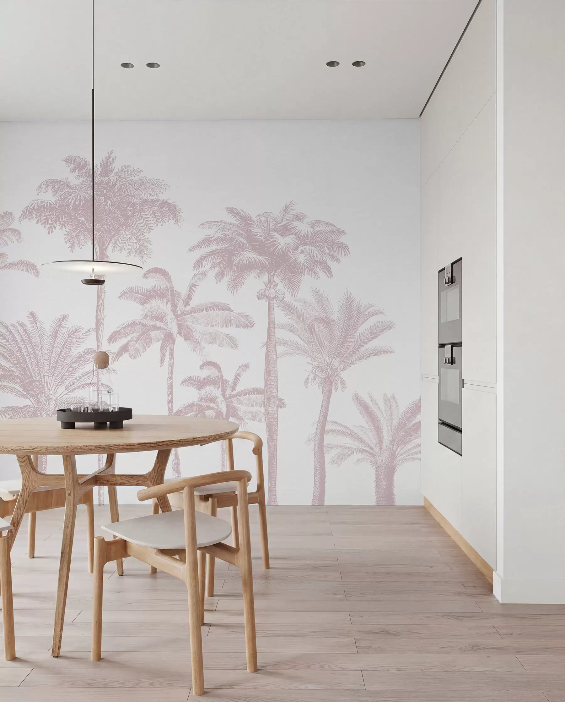 Wall Mural Photo Wallpaper Tropical palm trees oasis minimal pink color w08111v1