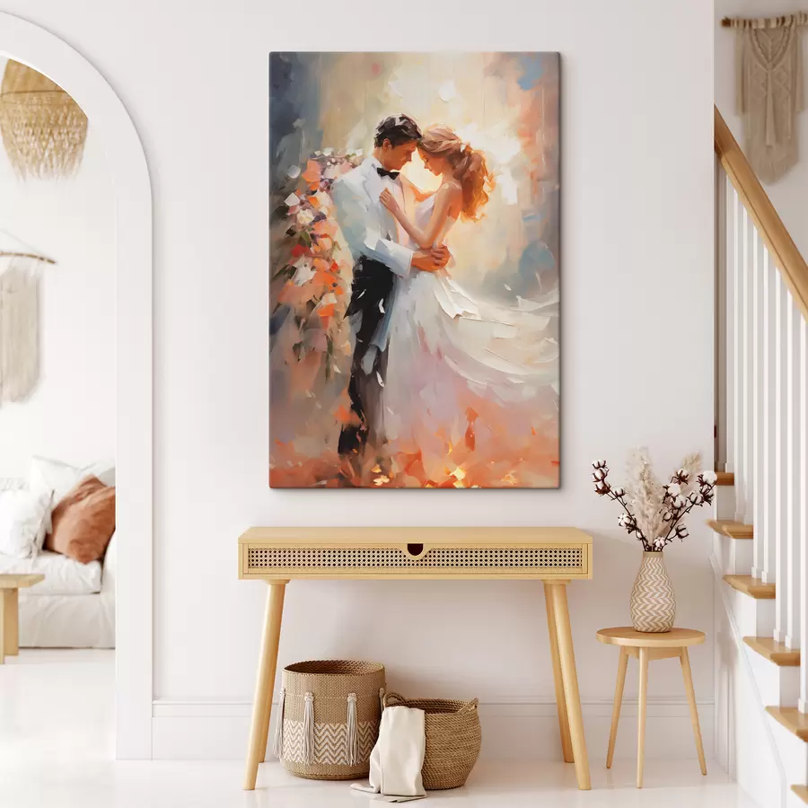 murales Pintura al óleo de novios bailando s39925