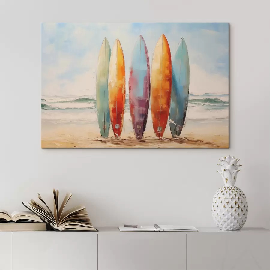 wall murals Surfboards on the beach painting s39938