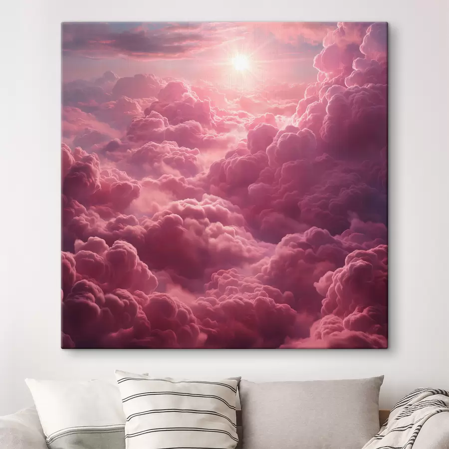 murales Nubes moradas y rosas, etéreas, puesta de sol, realismo s39970