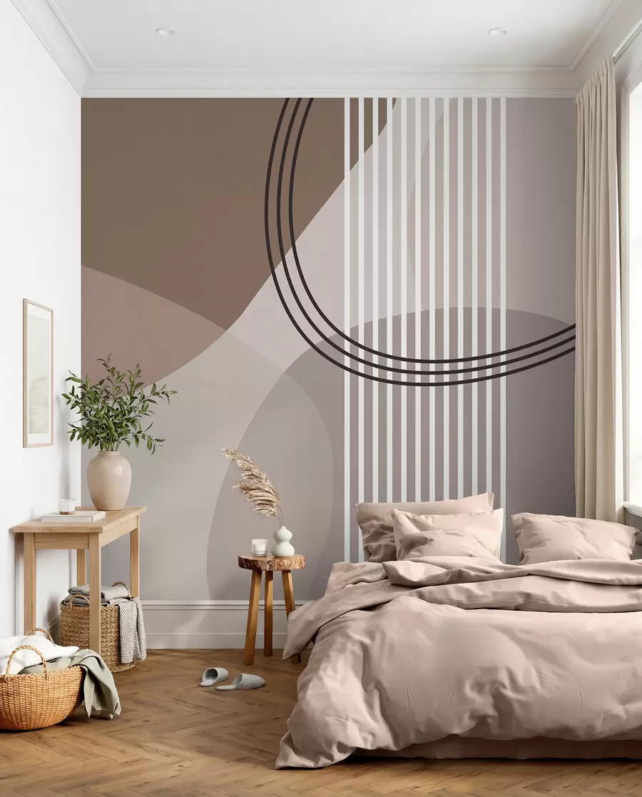 peintures murales Ligne d'abstraction géométrique et style moderne de minimalisme de cercle w08173