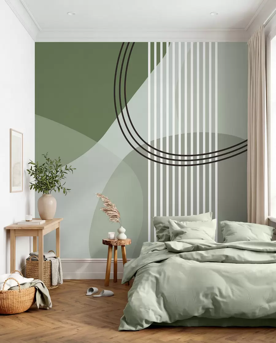 peintures murales Orbite sauge w08173v1