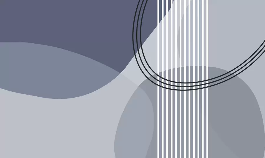 peintures murales Ligne d'abstraction géométrique et cercle minimalisme style moderne couleur bleue w08173v2