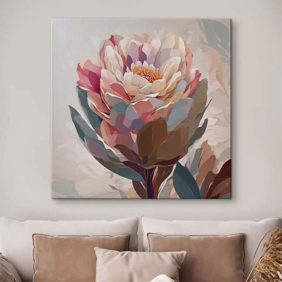 murales Flor con pétalos multicolores s40060