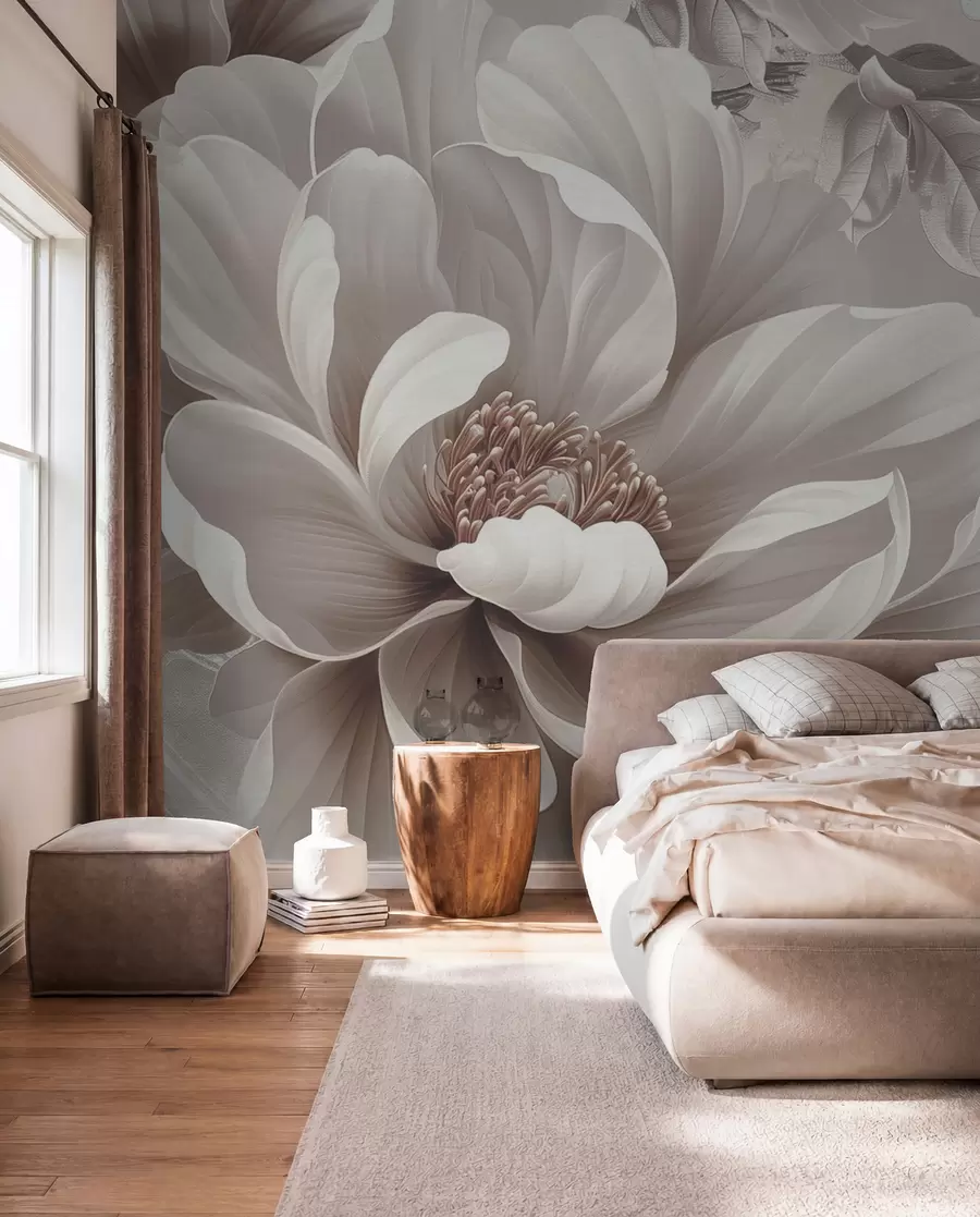 Wall Mural Photo Wallpaper Mauve Bloom and Swirls w08181v1