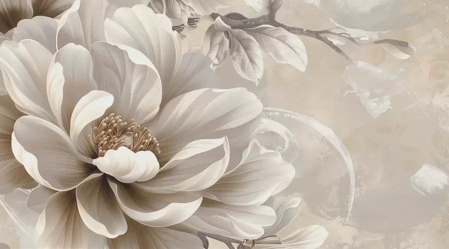 wall murals Large blackberry flower on the grunge wall w08181v2