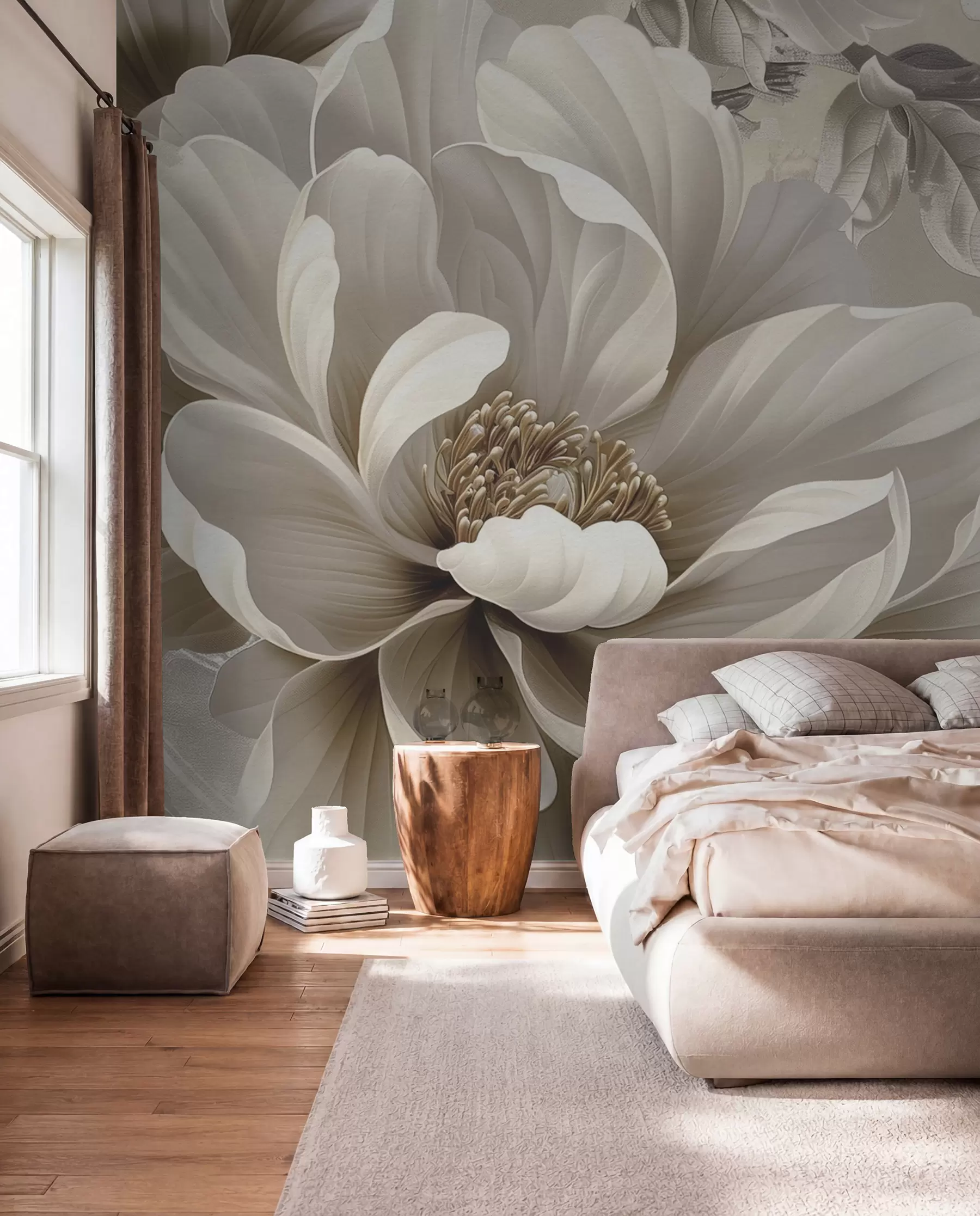 wall murals Large blackberry flower on the grunge wall w08181v2