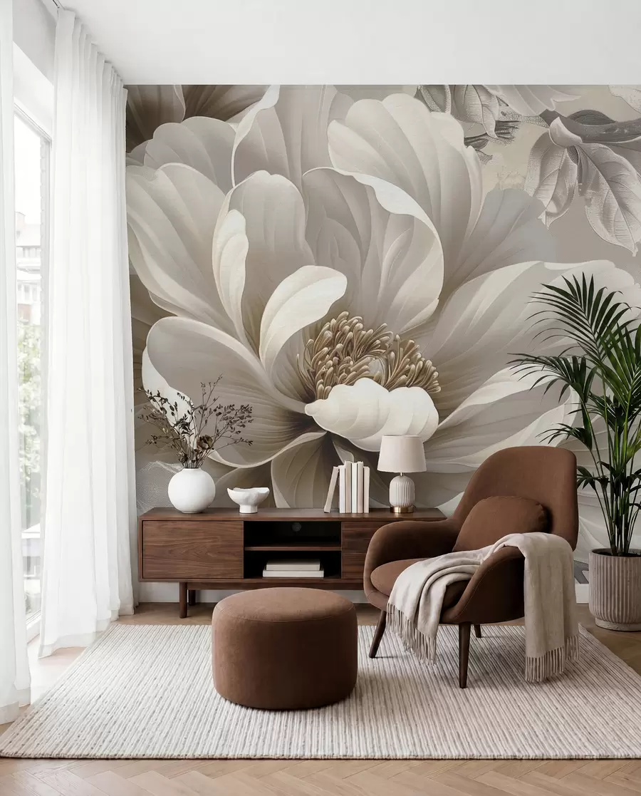 Wall Mural Photo Wallpaper Large blackberry flower on the grunge wall w08181v2