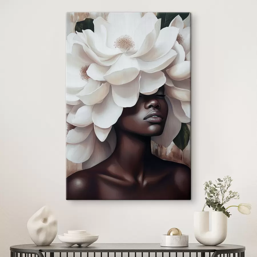 wall murals A woman with flowers on her head s40123