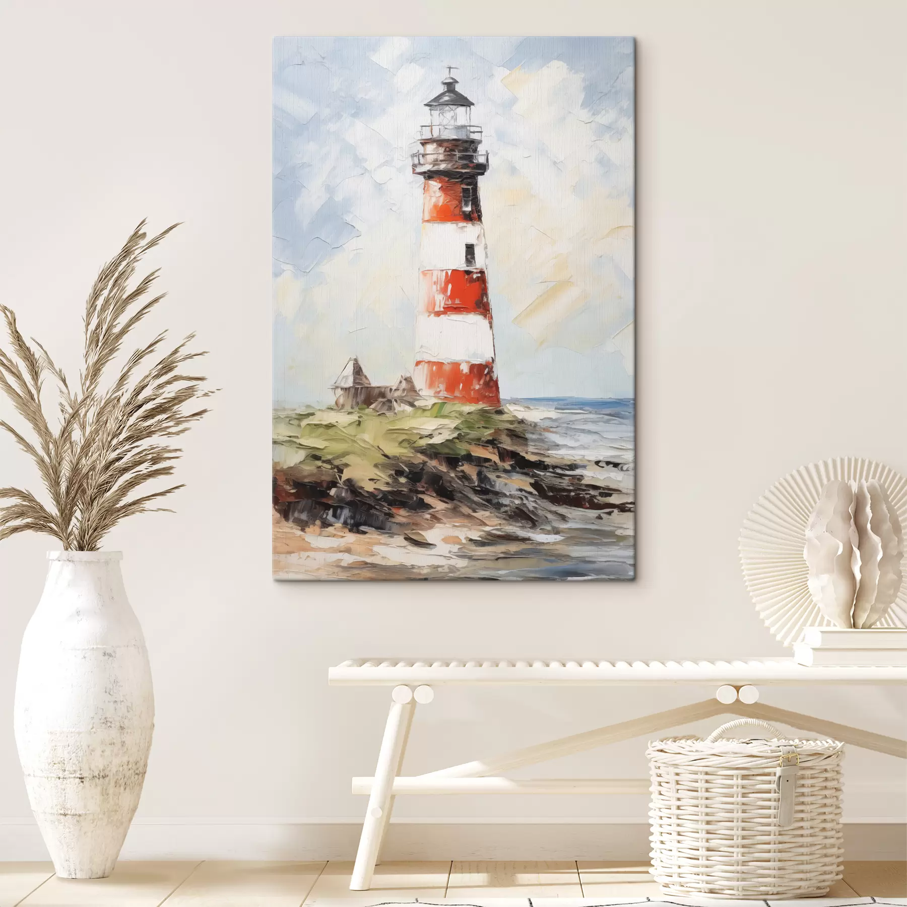 wall murals Lighthouse on the island painting s40223