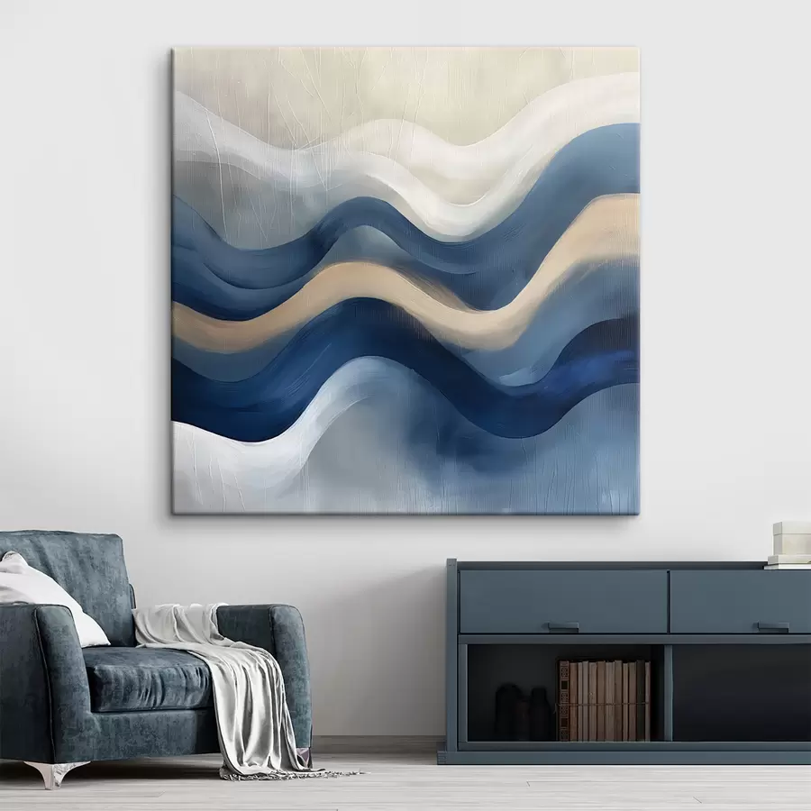 wall murals blue - beige lines s40242