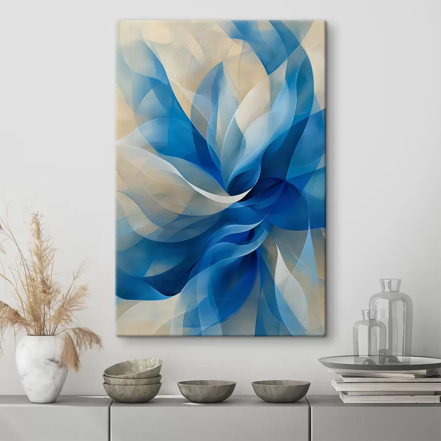 wall murals blue abstract flower s40243