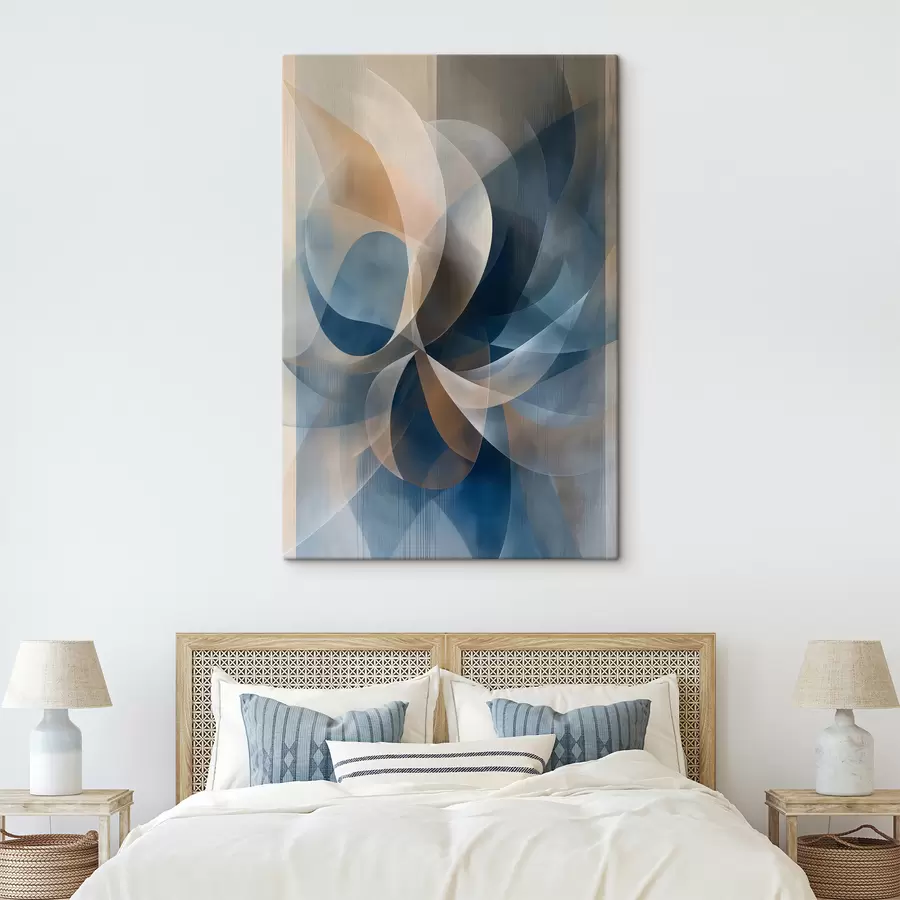 murales Flor abstracta azul beige s40245