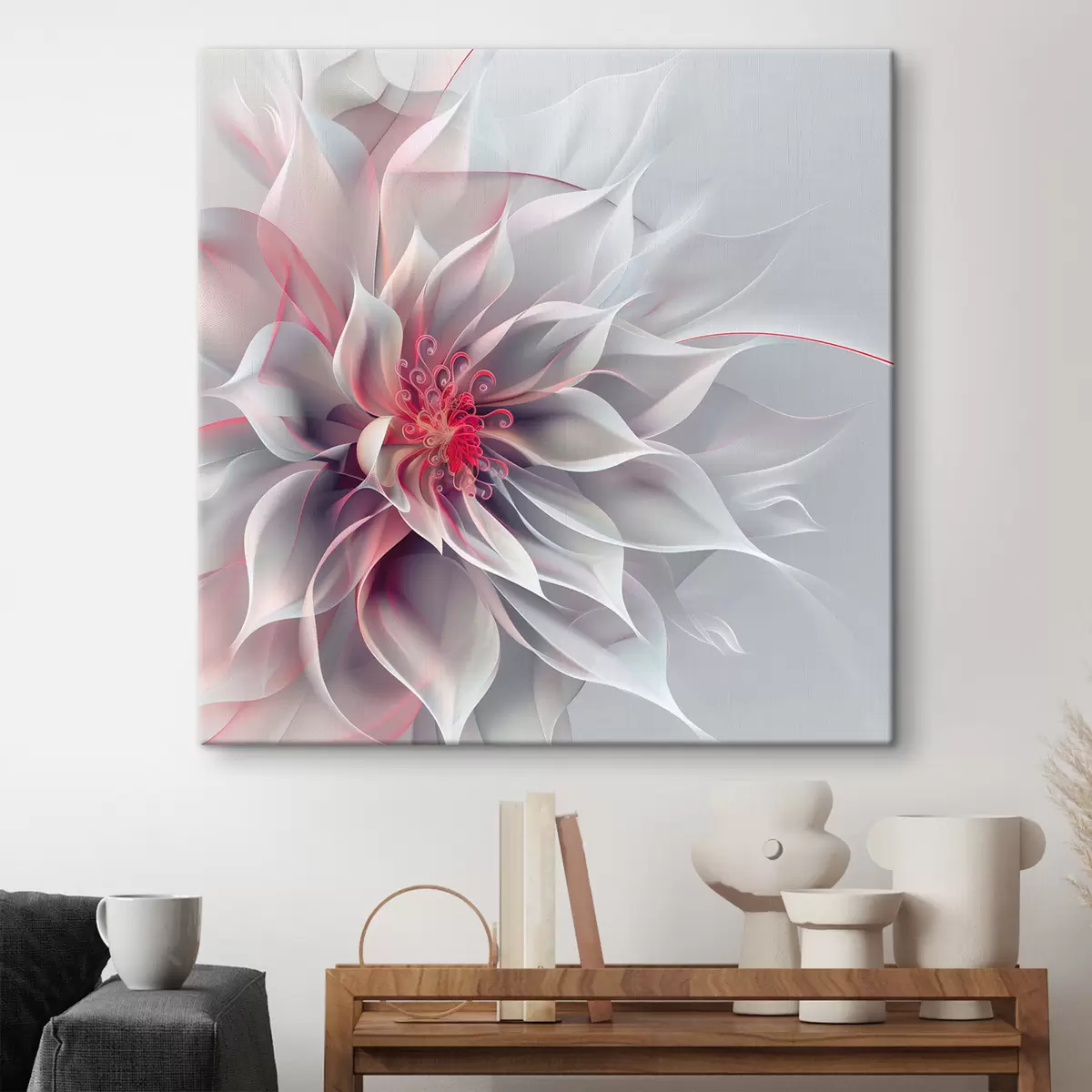 wall murals White abstract flower s40360