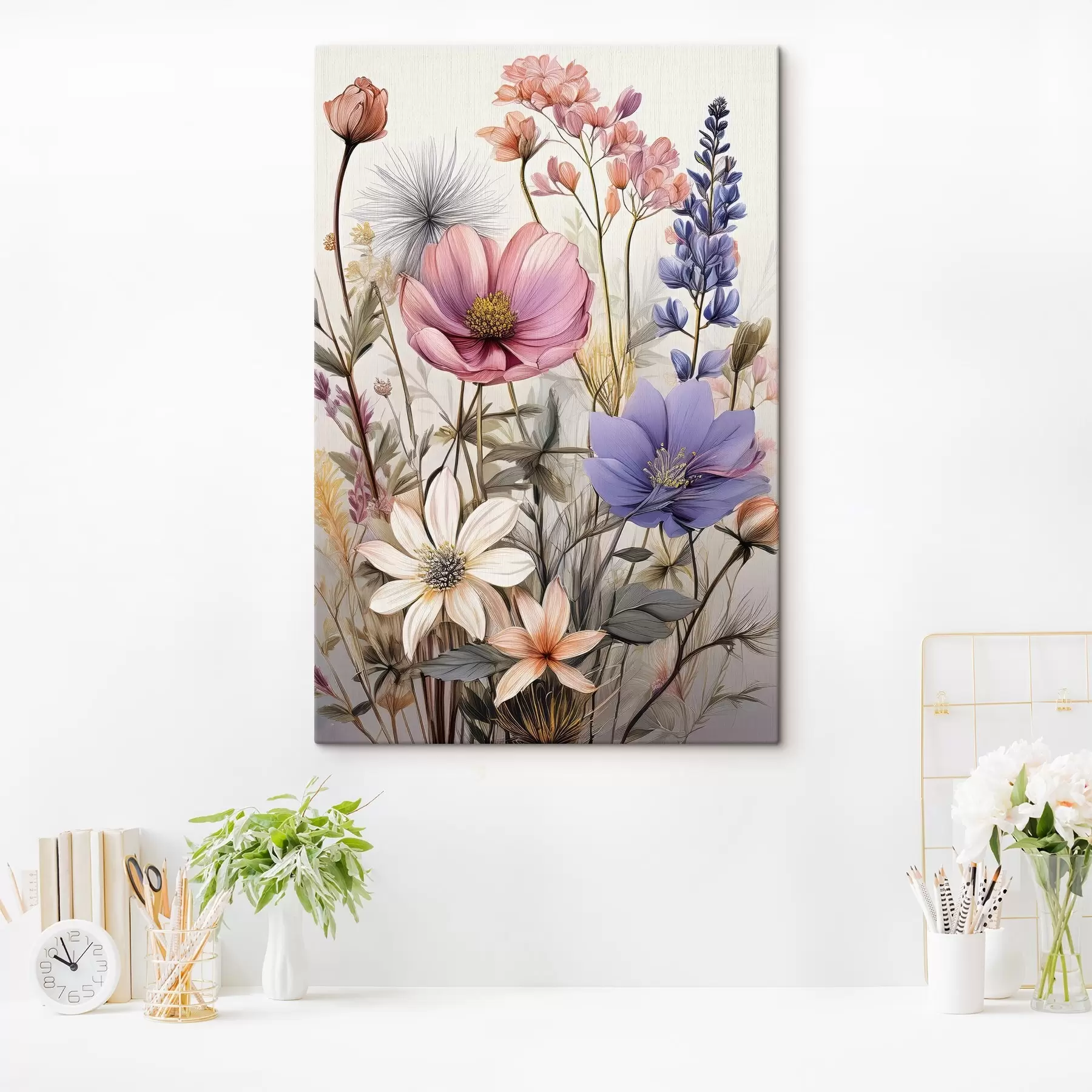murales flores silvestres, arreglo floral s40423