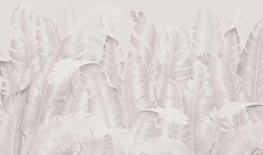 murais de parede Folhas tropicais em tons pastel na moda w01481