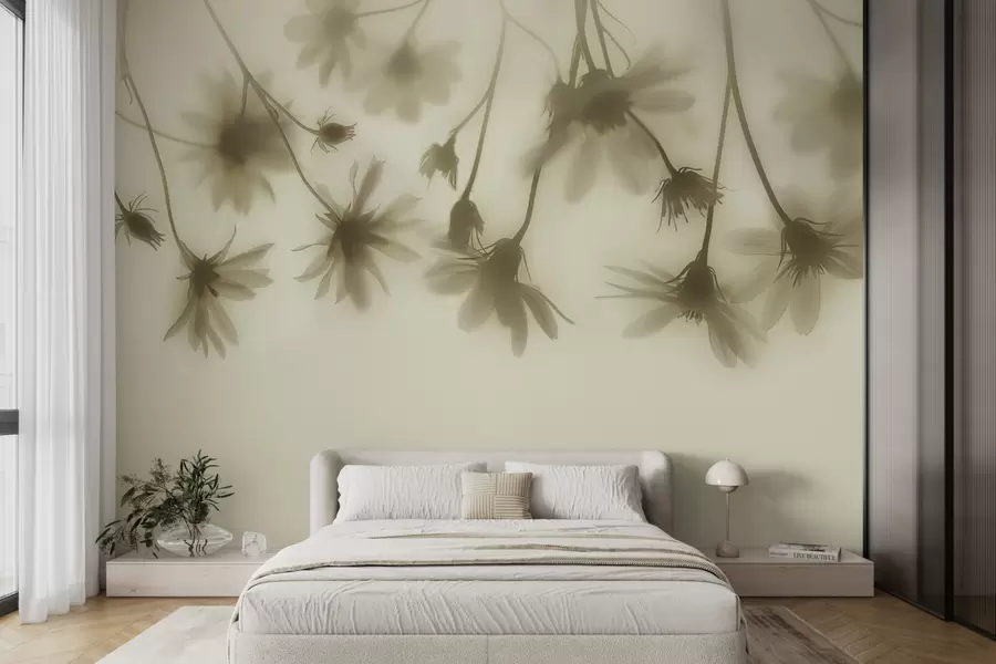murais de parede Flores delicadas na neblina penduradas no alto em cores pastel w01469v1